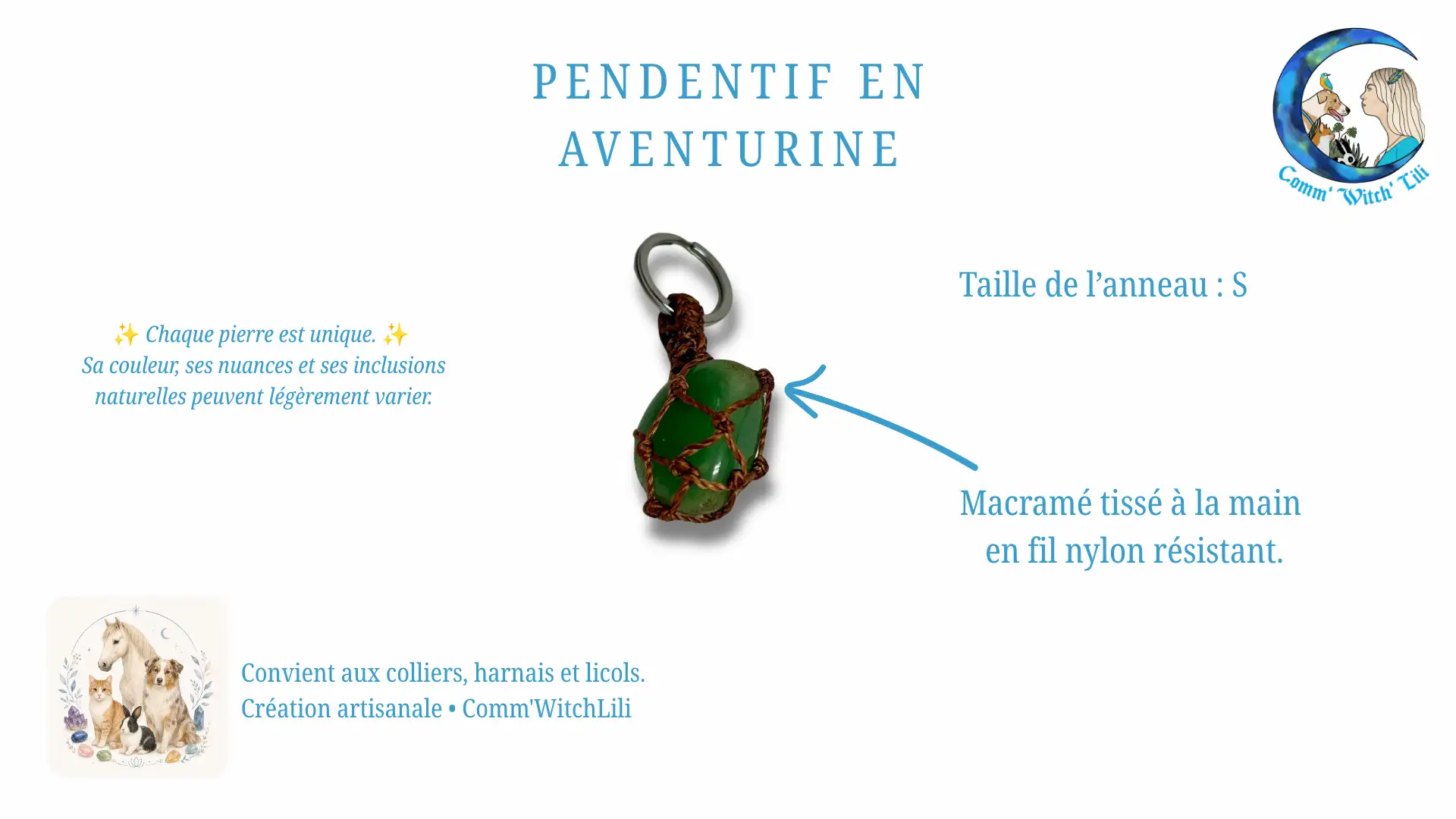 Pendentif en Aventurine pour animaux