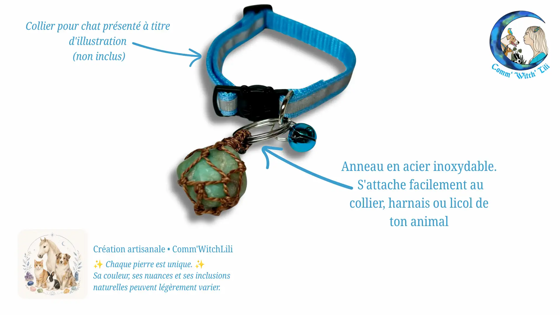 Pendentif en Amazonite pour animaux