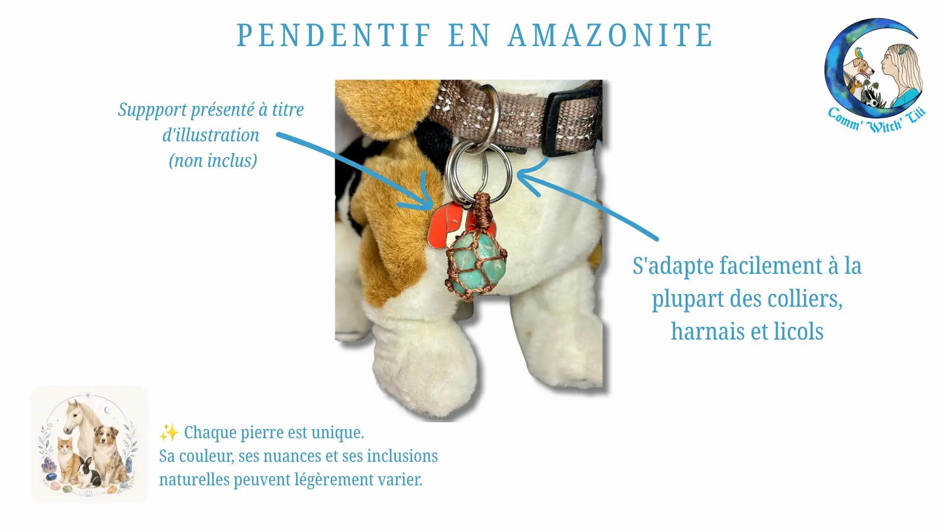 Pendentif en Amazonite pour animaux