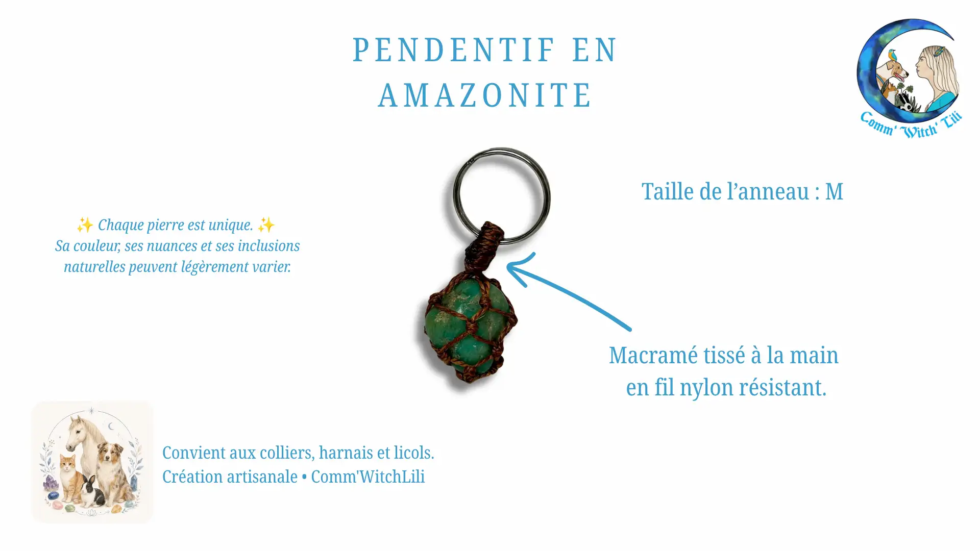 Pendentif en Amazonite pour animaux