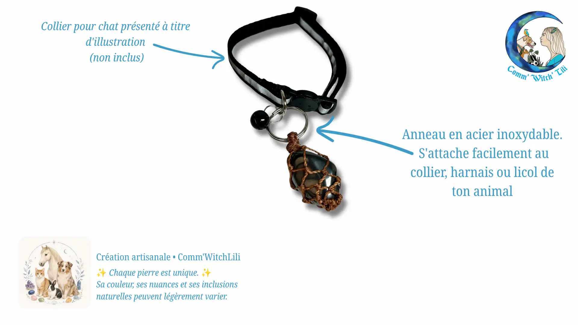 Pendentif en Hématite pour animaux