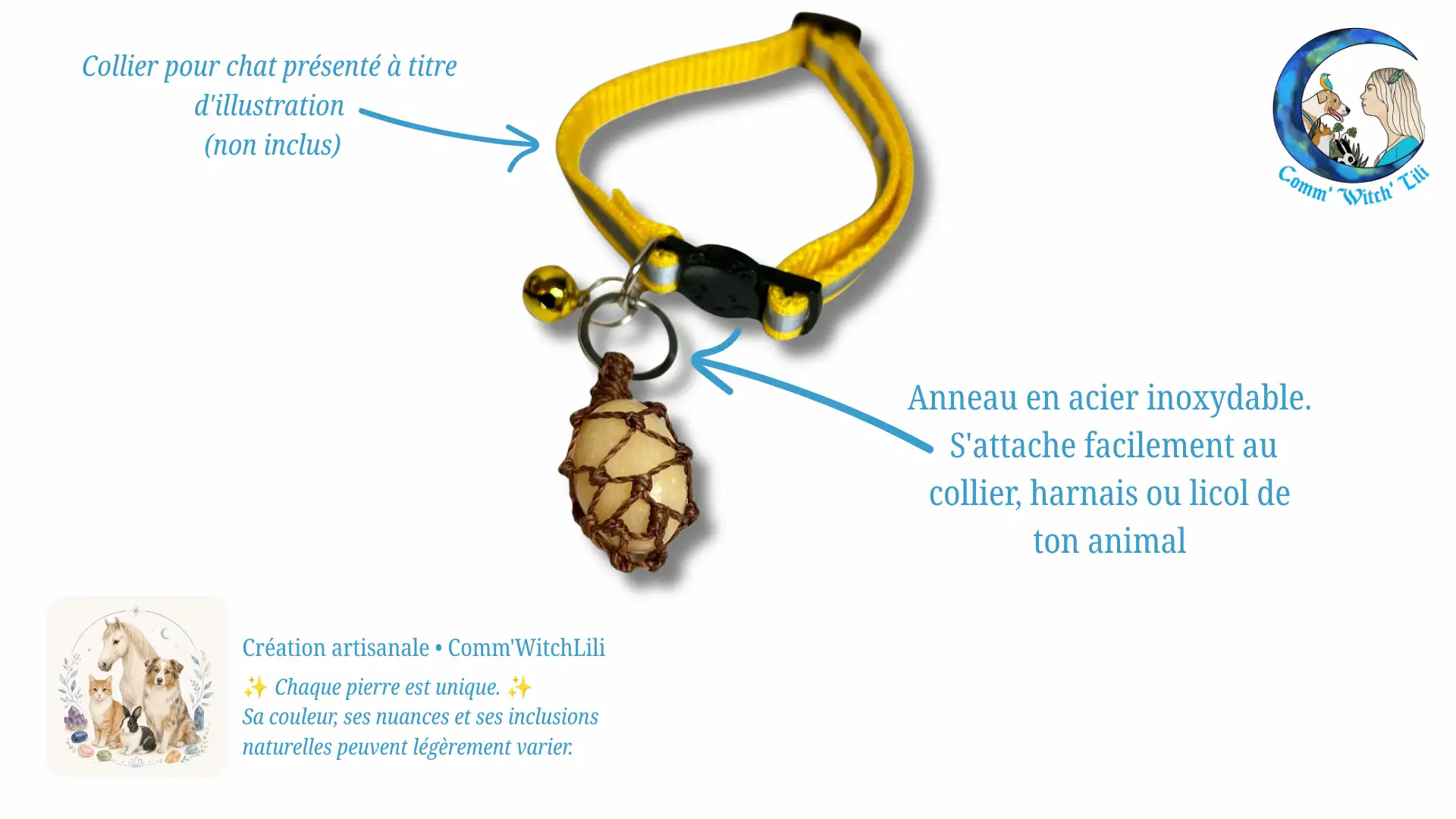 Pendentif en Aragonite pour animaux