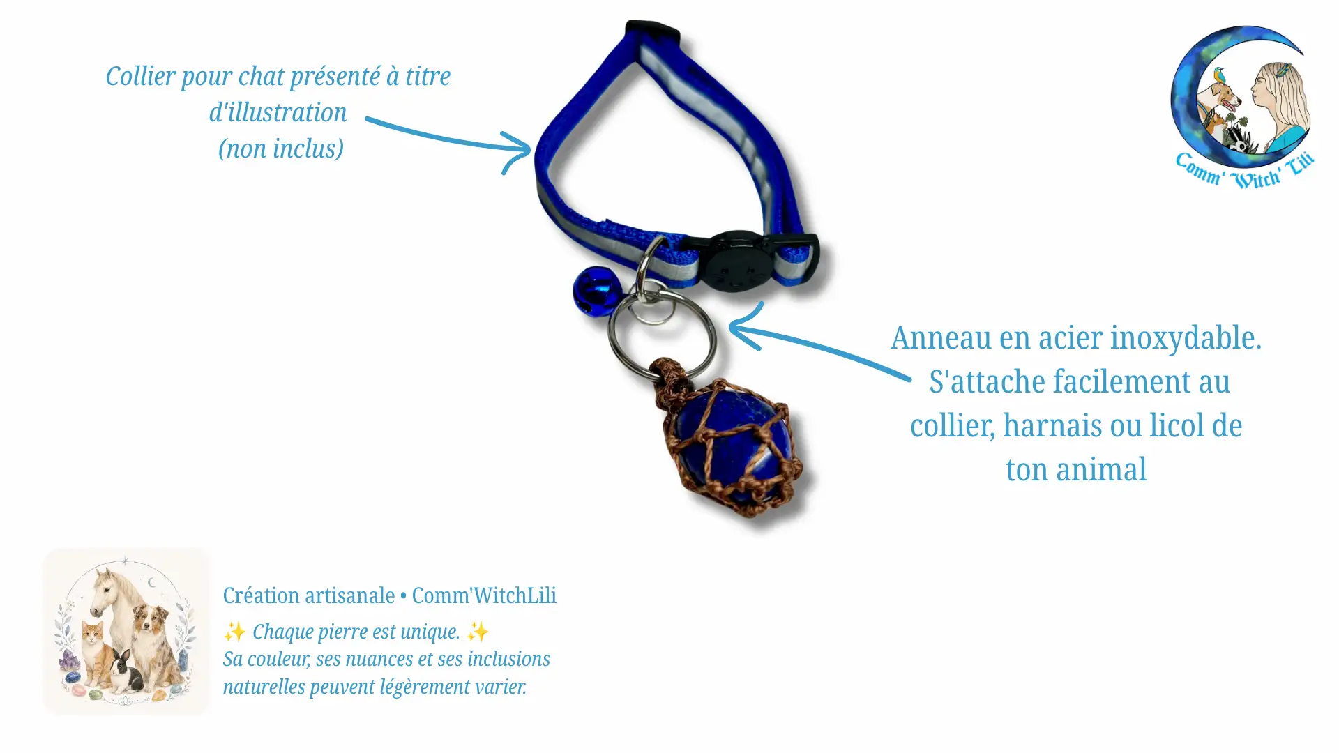 Pendentif en Lapis Lazuli pour animaux