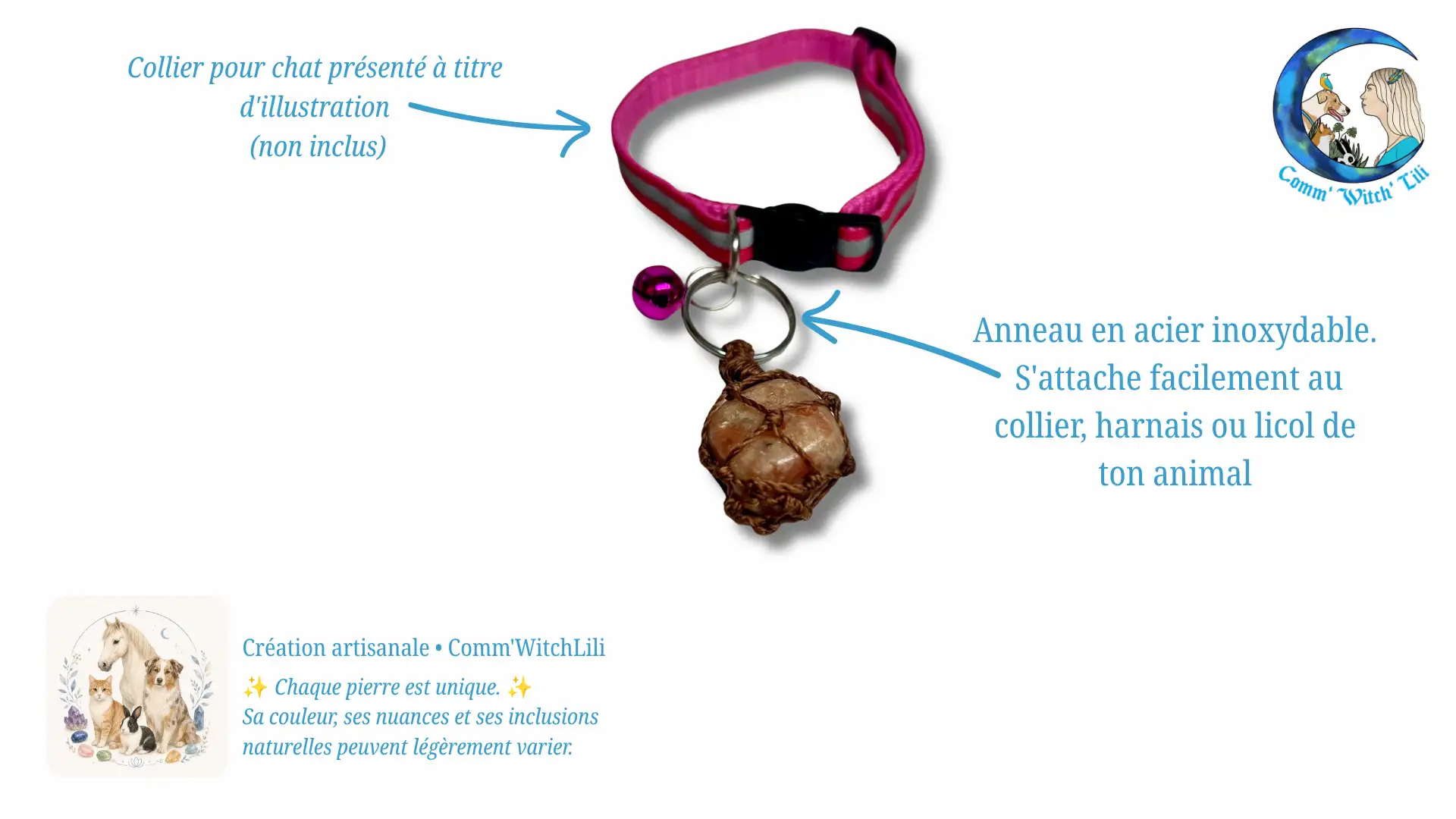 Pendentif en Pierre de Soleil pour animaux