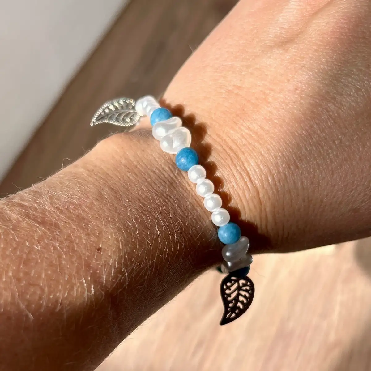 Bracelet en Apatite bleue